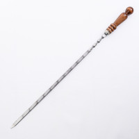 Stainless skewer 620*12*3 mm with wooden handle