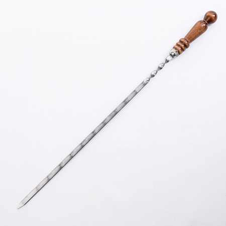 Stainless skewer 620*12*3 mm with wooden handle в Челябинске