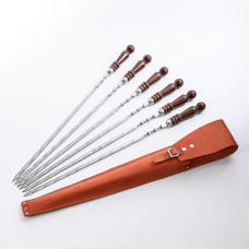 A set of skewers 670*12*3 mm in an orange leather case!