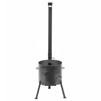 Печь диаметром 440 мм с трубой под казан 18-22 литра