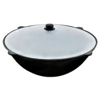 Uzbek cast iron cauldron 12 l round bottom