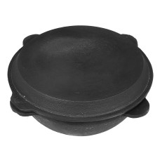 Cast iron cauldron 8 l flat bottom with a frying pan lid